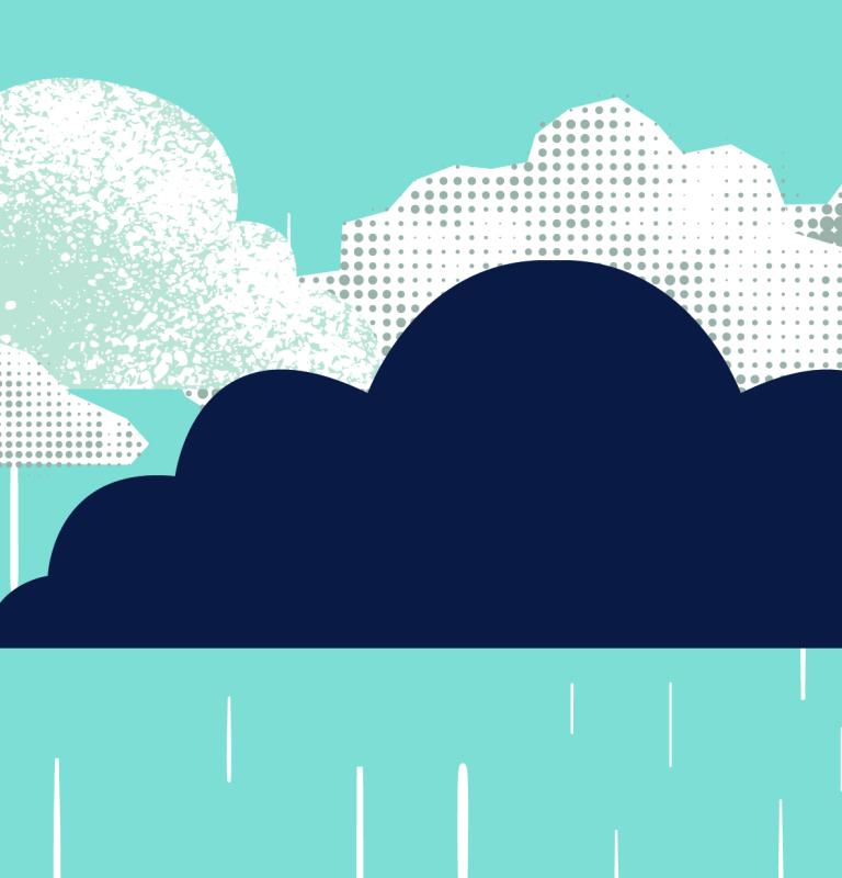 Winter Intersession Theme with Clouds and Rain