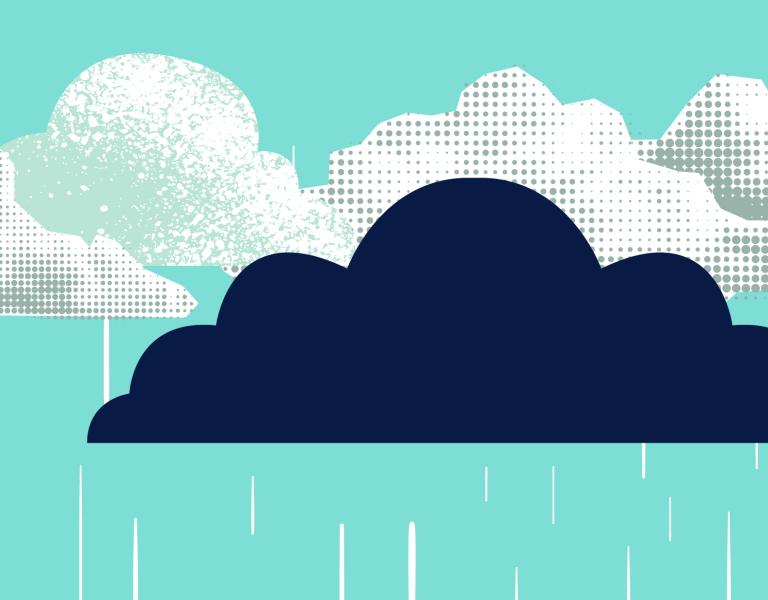 Winter Intersession Theme with Clouds and Rain