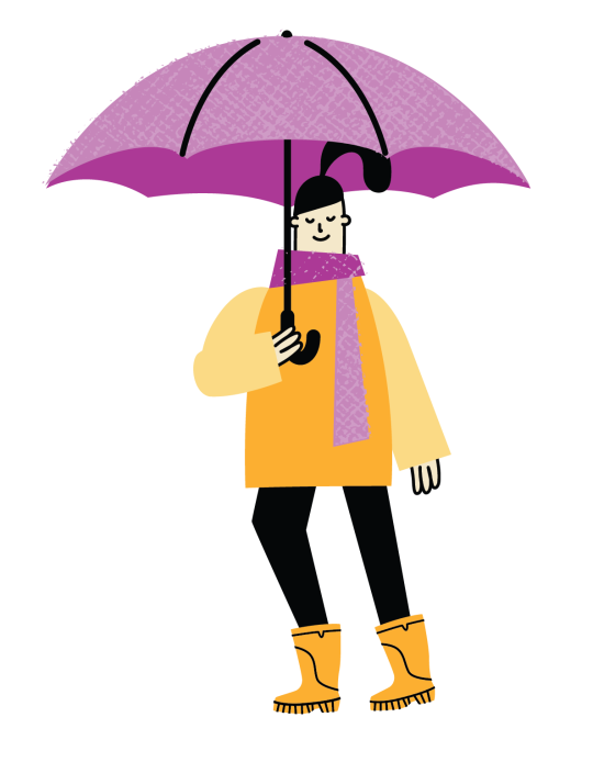 Winter Intersession Theme Figure with Umbrella