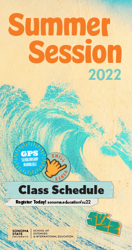 A huge wave with the text, "Summer Session 2022"
